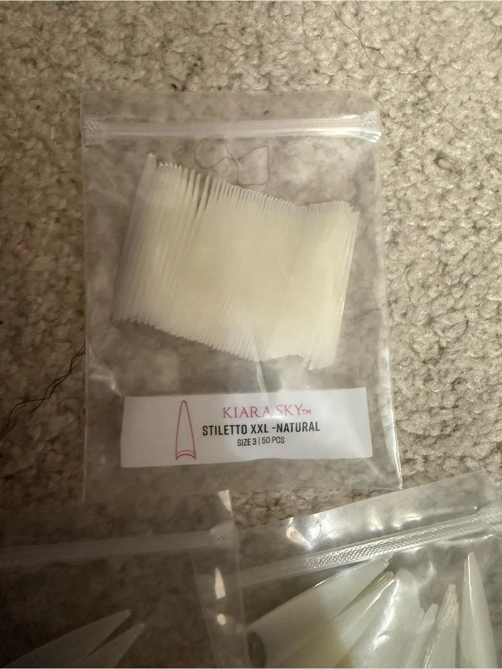 Kiara Sky Clear/White Stiletto-XXL Nail Tips Pack